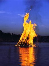 A Midsummer bonfire in Finland.